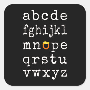 Anti-Trump Alphabet - Nope V Square Sticker