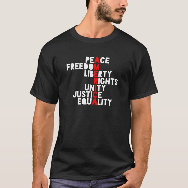 Anti Trump America Meaning Unity Peace Resist T Sh T-Shirt (Front)