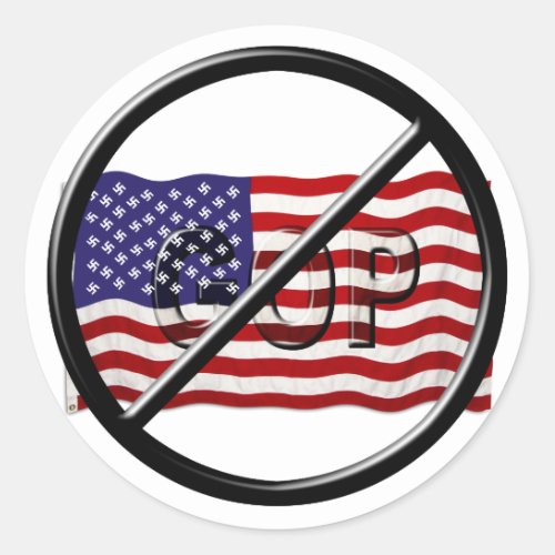 Anti Trump Anti GOP American Fascist Flag Classic Round Sticker