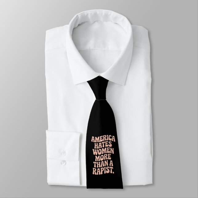 Anti Trump Anti MAGA Protest Feminist Activist  Neck Tie (Tied)