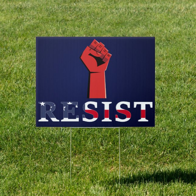 Anti-Trump Anti-MAGA Resist Protest Sign (Insitu)