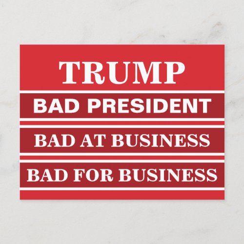 Anti_Trump Bad Business President Vote Blue Postcard