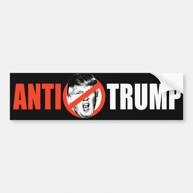 ANTI-TRUMP BANNER - white - Bumper Sticker (Front)