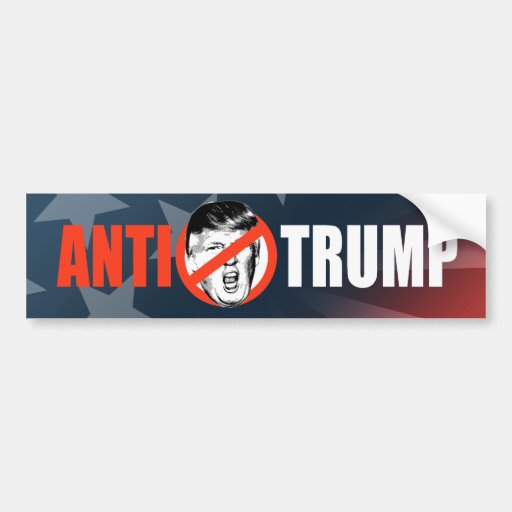 ANTI-TRUMP BANNER - white -.png Bumper Sticker | Zazzle