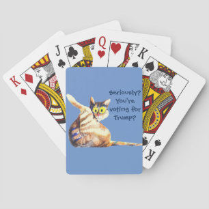 Anti trump Biden Harris Funny Cat 2020 Poker Cards