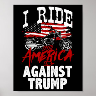 Anti Trump Biker Pro Democracy Resist Against Trum Poster