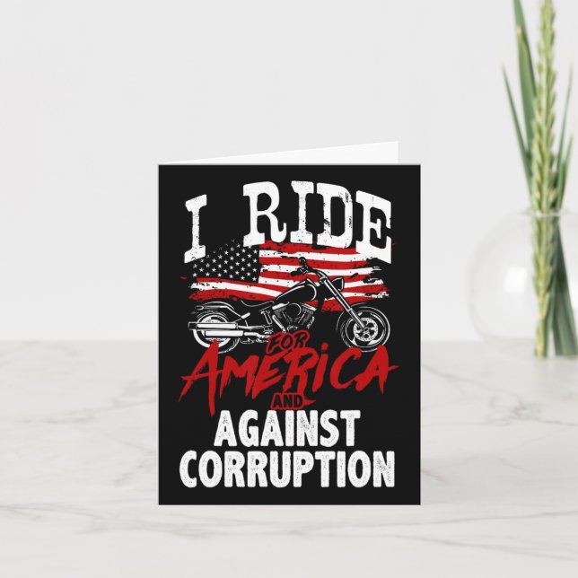 Anti Trump Biker Resist Against Corruption Protest Card (Front)