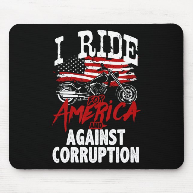 Anti Trump Biker Resist Against Corruption Protest Mouse Pad (Front)