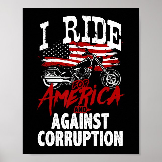 Anti Trump Biker Resist Against Corruption Protest Poster (Front)