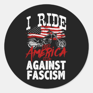Anti Trump Biker Resist Against Fascism Protest Classic Round Sticker