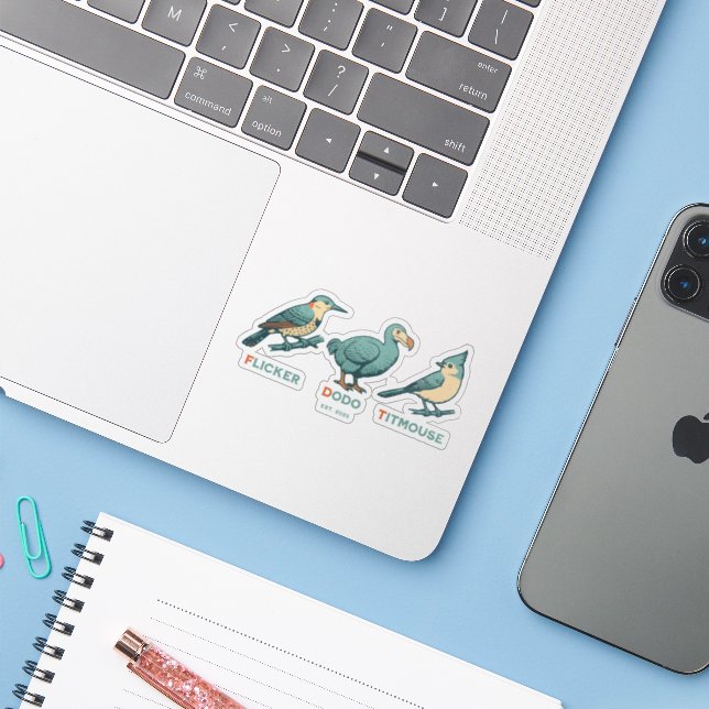 Anti Trump Bird Dodo Flicker Titmouse Sticker (Laptop w/ iPhone)