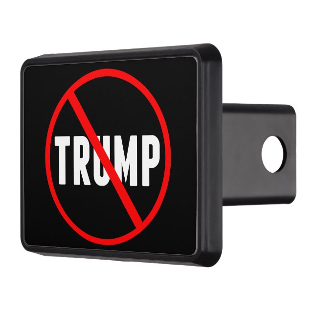 Anti Trump Bold Red Strikethrough Democrat Hitch Cover (Left)
