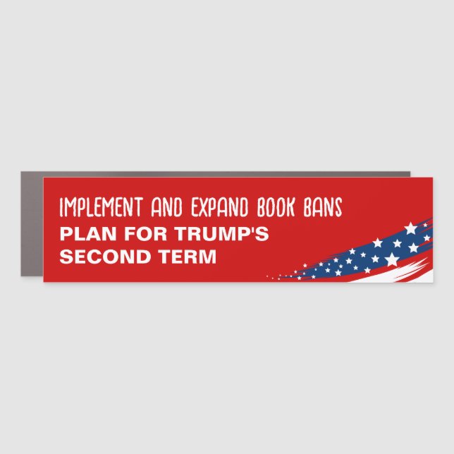 Anti-Trump Book Bans Car Magnet (Front)