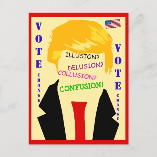 Anti Trump Chaos Postcard Vote for Change