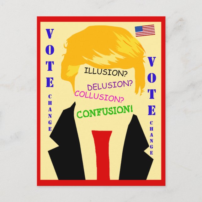 Anti Trump Chaos Postcard Vote for Change (Front)