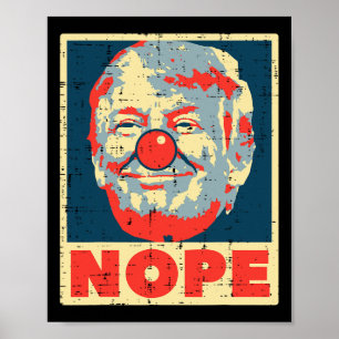 Anti Trump Clown Vintage Retro Impeach No Donald Poster