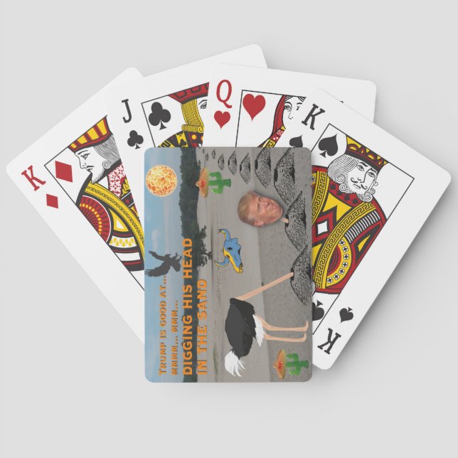 Anti Trump / Digging his head in the sand, Poker Cards (Back)