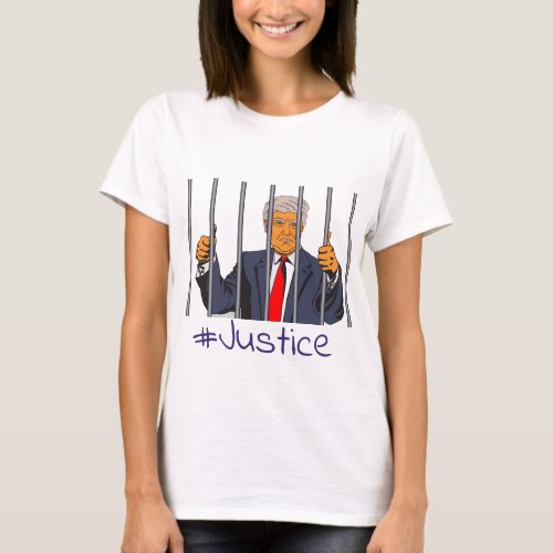 Anti Trump Donald in Jail behind Bars Justice T_Shirt
