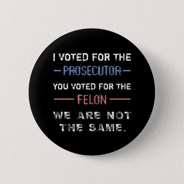 Anti-Trump Felon ‘Not The Same’ Button (Front)