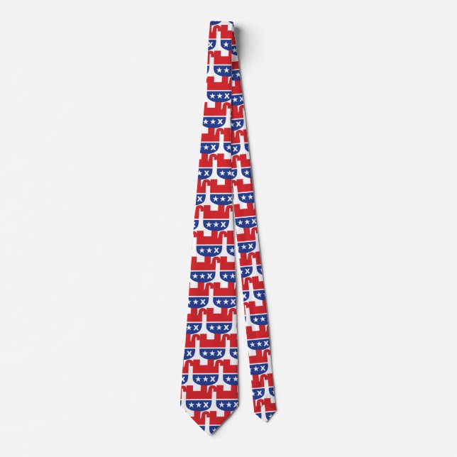 Anti Trump GOP Republican Dead Elephant Neck Tie (Front)