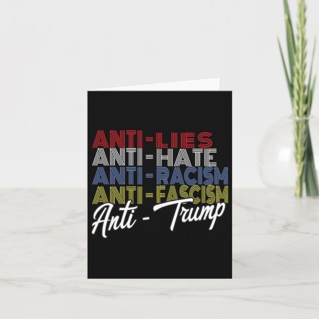 Anti Trump Hate Lies And Fascism Resist Vote Nov 5 Card (Front)