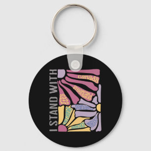 Anti Trump I Stand With Canada Greenland Justice D Keychain