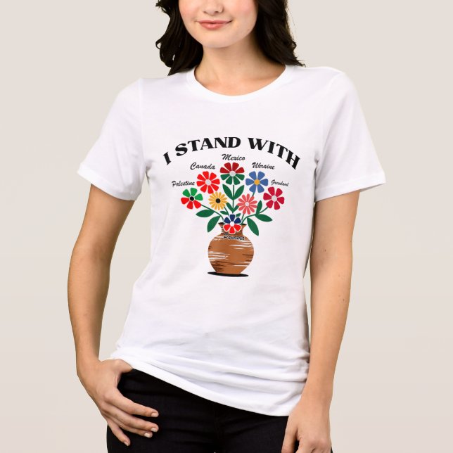 Anti Trump I Stand With Canada Mexico Greenland Uk Tri-Blend Shirt (Front)