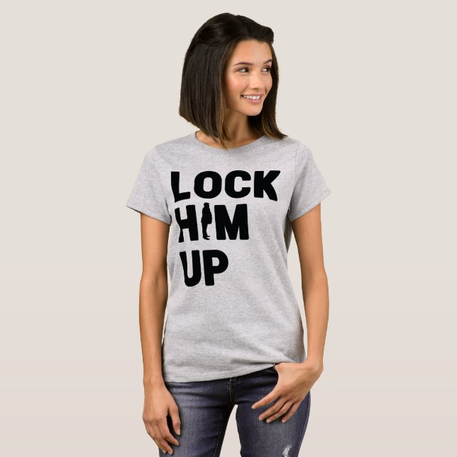 Anti Trump Lock Him Up Dump Donald Trump T-Shirt (Front Full)