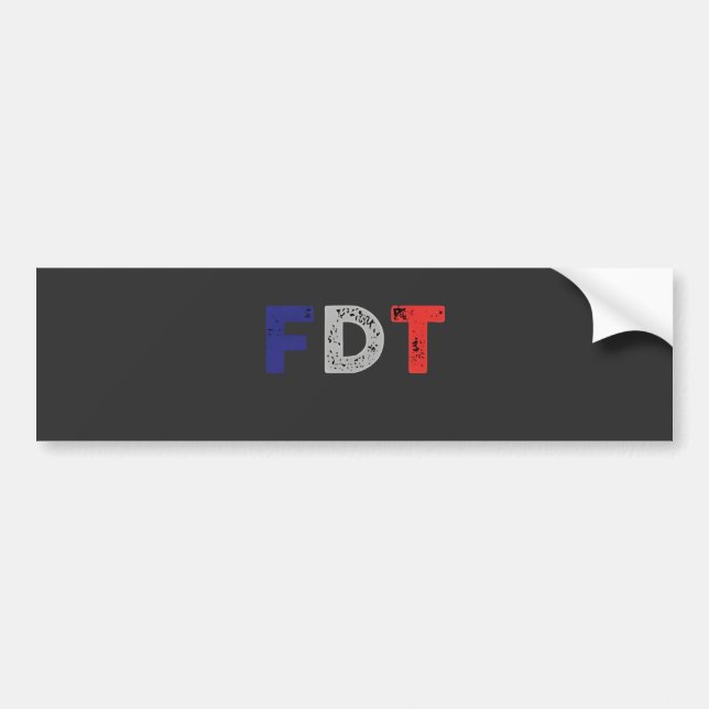 Anti Trump Maga FDT Resist Democracy Retro Bumper Sticker (Front)