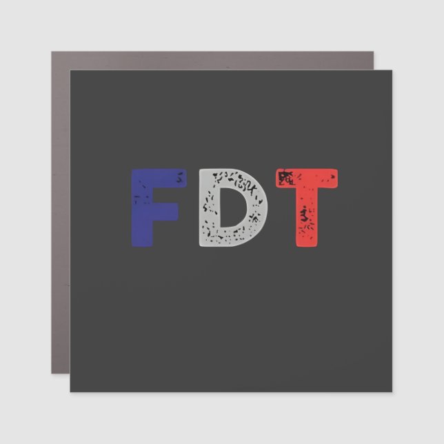 Anti Trump Maga FDT Resist Democracy Retro Car Magnet (Front)