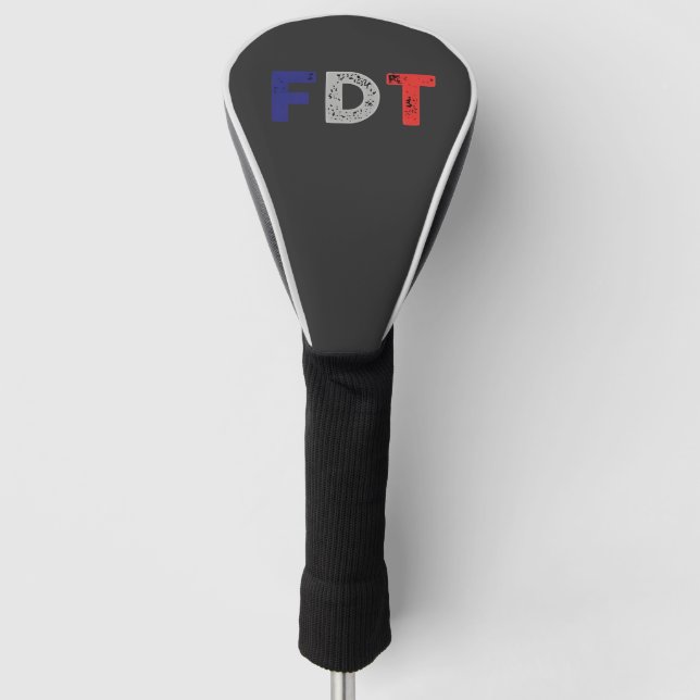 Anti Trump Maga FDT Resist Democracy Retro Golf Head Cover (Front)