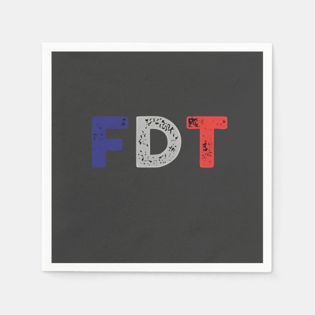 Anti Trump Maga FDT Resist Democracy Retro Napkins (Front)