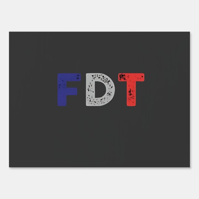 Anti Trump Maga FDT Resist Democracy Retro Sign (Front)