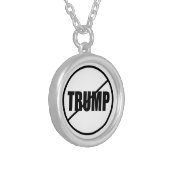 Anti Trump No Trump Custom Donald Trump Silver Plated Necklace (Front Left)