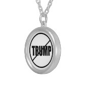 Anti Trump No Trump Custom Donald Trump Silver Plated Necklace (Front Right)