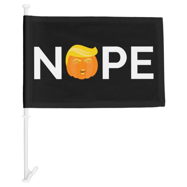 Anti-Trump - Nope Halloween Edition I Car Flag (Front)