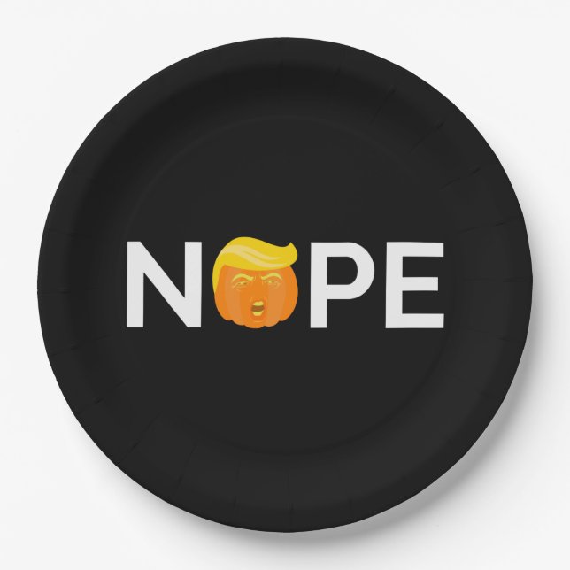 Anti-Trump - Nope Halloween Edition I Paper Plates (Front)
