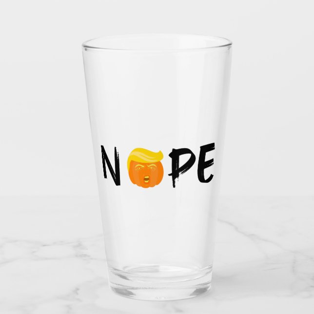 Anti-Trump - Nope Halloween Edition II Glass (Front)