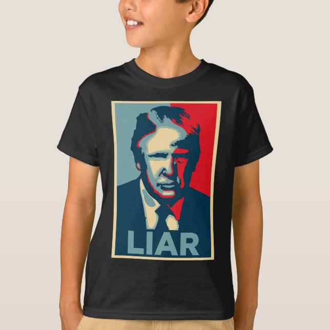 Anti Trump Obama Hope Poster Liar  T-Shirt (Front)