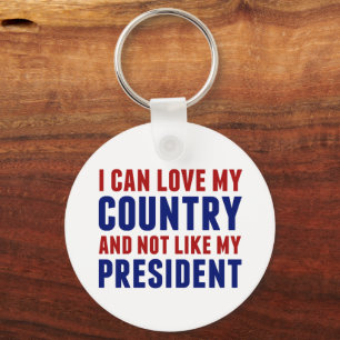 Anti Trump Patriotic Not My President Keychain