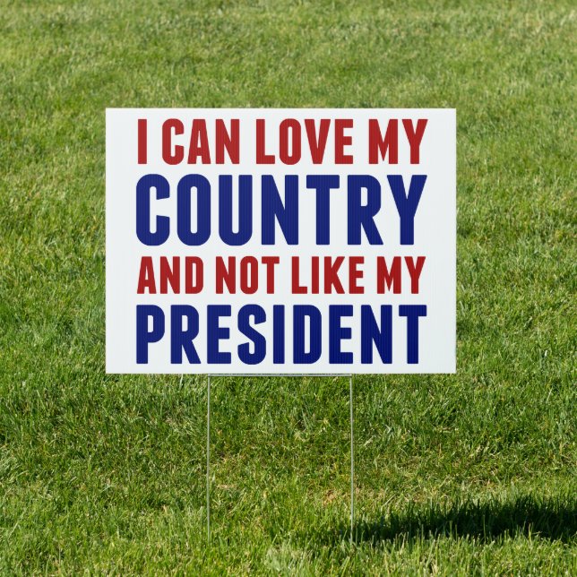 Anti Trump Patriotic Not My President Sign (Insitu)