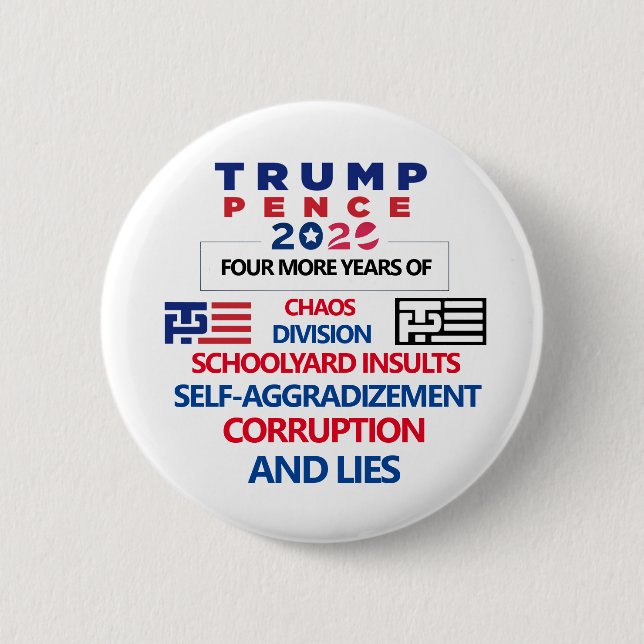 Anti-Trump Pence 2020 Button (Front)