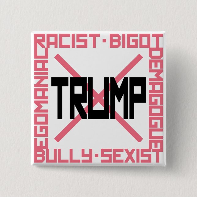 Anti-Trump Pink Pinback Button (Front)