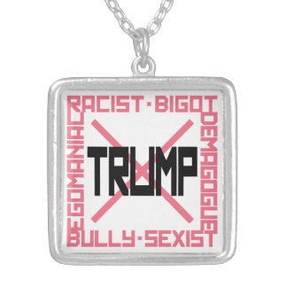 Anti-Trump Pink Silver Plated Necklace