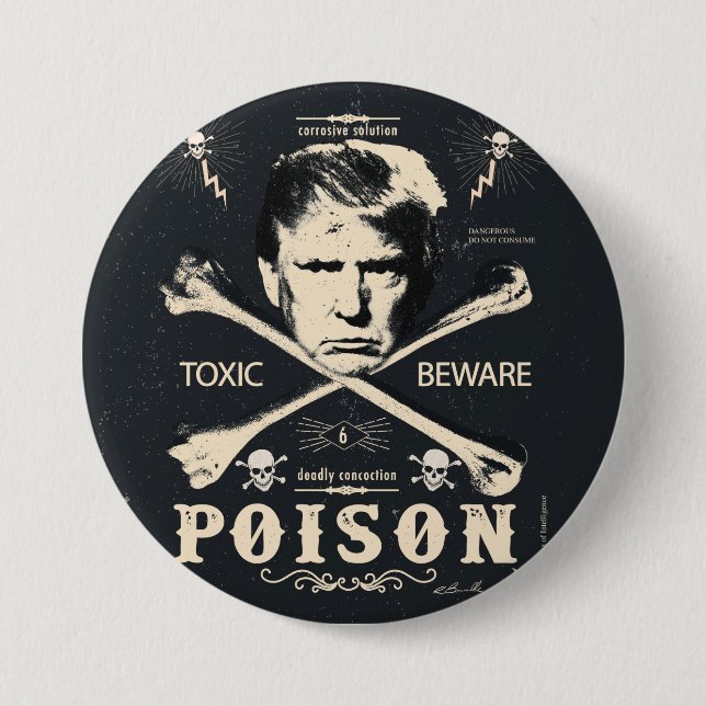 Anti Trump Poison 2016 Presidential Election Button (Front)