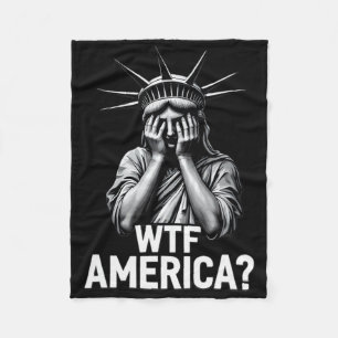 Anti-trump Political And Democracy Wtf America 1  Fleece Blanket