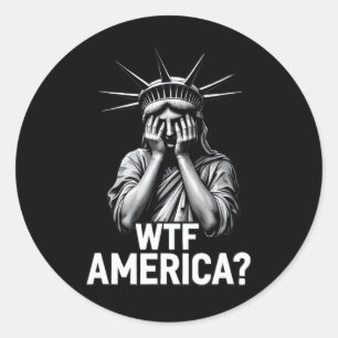 Anti-trump Political And Democracy Wtf America 2 Classic Round Sticker