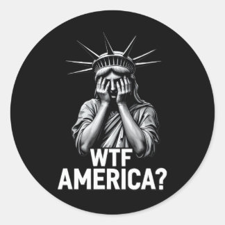 Anti-trump Political And Democracy Wtf America  Classic Round Sticker