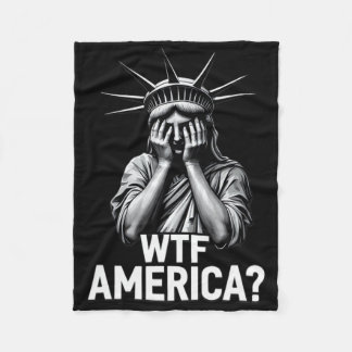 Anti-trump Political And Democracy Wtf America  Fleece Blanket