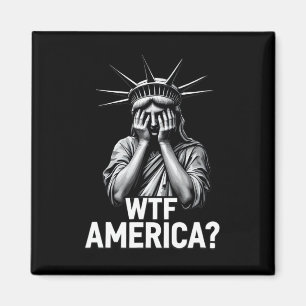 Anti-trump Political And Democracy Wtf America  Magnet